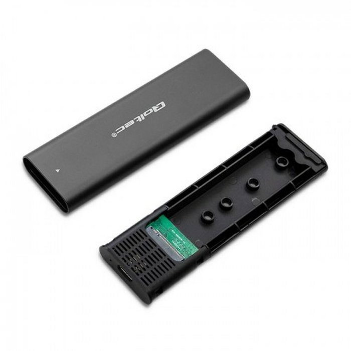 QOLTEC Boîtier pour disques M.2 en aluminium graphite USB 3.1 Gen 2