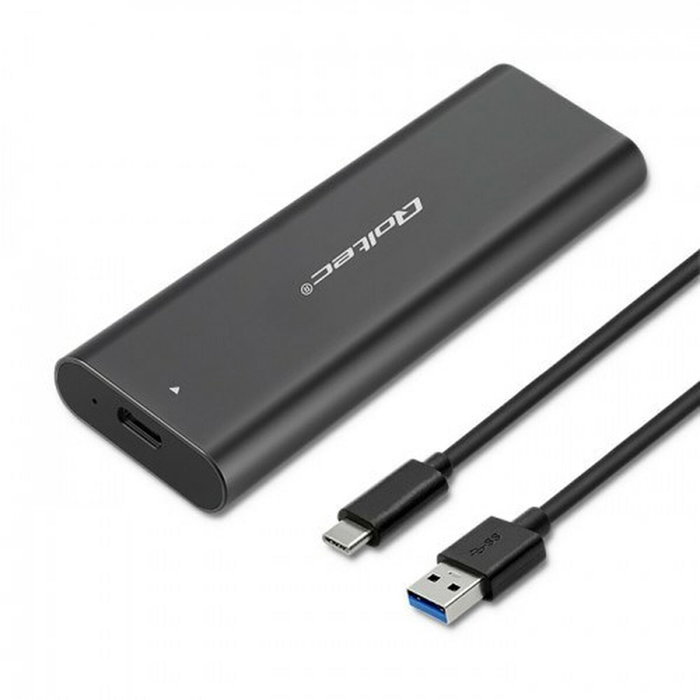 QOLTEC Boîtier pour disques M.2 en aluminium graphite USB 3.1 Gen 2