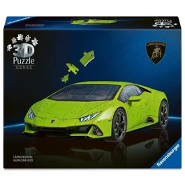 Ravensburger Puzzle 3D Iconics - Lamborghini Huracán EVO - Edition Verte - 108 Pièces