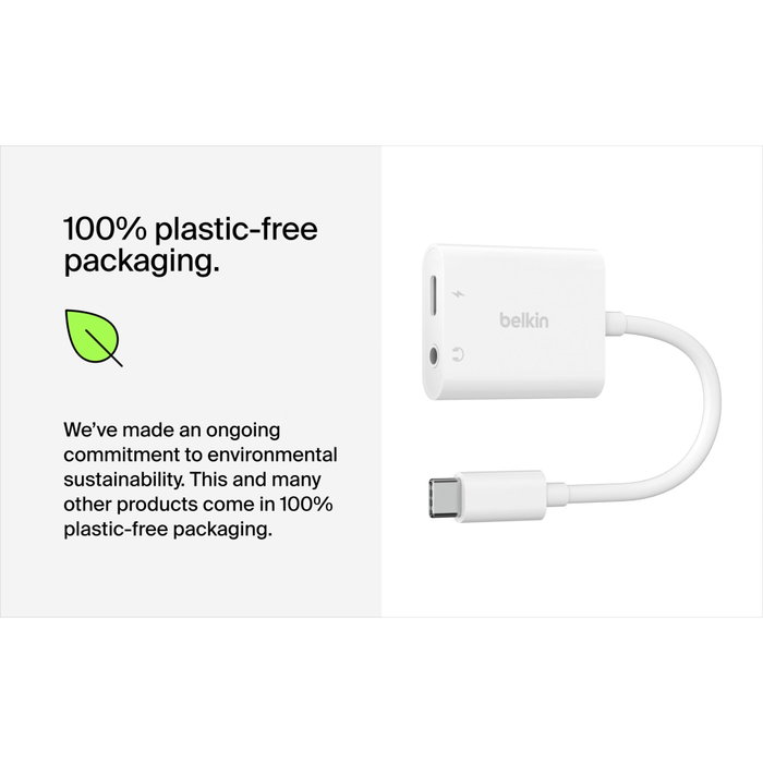 Belkin RockStar Adaptateur Audio et Charge USB-C 3,5 mm - Blanc - NPA004btWH Belkin RockStar Adaptateur Audio et Charge USB-C 3,5 mm - Blanc - NPA004btWH