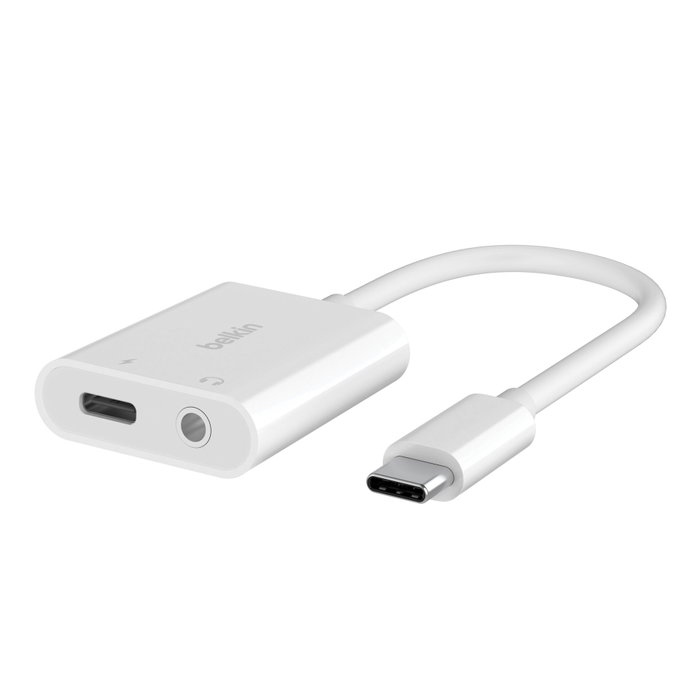Belkin RockStar Adaptateur Audio et Charge USB-C 3,5 mm - Blanc - NPA004btWH Belkin RockStar Adaptateur Audio et Charge USB-C 3,5 mm - Blanc - NPA004btWH
