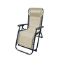 Marbueno Tumbona Plegable Acero avec Coffre Jardin et Piscine 90x65x108 cm Gravedad Cero Beige 10005