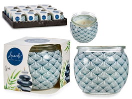 Acorde Vela Parfumée Pot Spa Maison 7.5x6.3x7.5 cm Verre Cire Blanc (Set de 12)