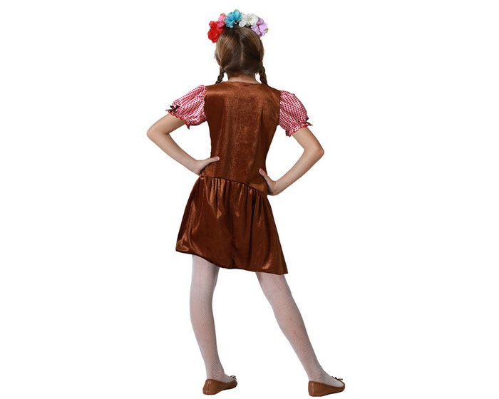 Déguisement Fille Allemande Marron Taille 5-6 Ans - Costume Carnaval et Anniversaire en Polyester