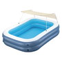 Bestway Piscine Gonflable 2 Chambres Rectangulaire avec Auvent 254x178x140 cm +6 Ans