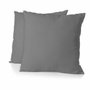 Home Linge Passion Lot de 2 taies d'oreiller Microfibre Gris anthracite 63 x 63 cm