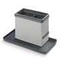 Metaltex Tidytex Organisateur pour évier avec fond antidérapant et rails rétractables Gris 24 x 12,5 x 14,5 cm