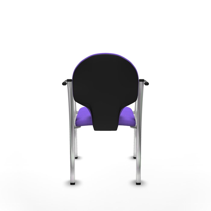 Silla Hellín tapizada con Tela color Lila. Brazos fijos