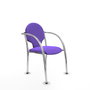 Silla Hellín tapizada con Tela color Lila. Brazos fijos