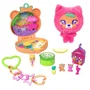 Mattel JKC79 Polly Pocket Coffret Ourson Tout Doux - Coffret en peluche amovible avec hamac oscillant, bain tournant et accessoires - Jouet pour enfants dès 4 ans