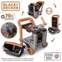 Smoby - Diable Bricolo Jouet d'Imitation 3 en 1 Black+Decker, avec 18 Accessoires (Diable, Etabli, Brouette) - Enfant à partir de 3 ans