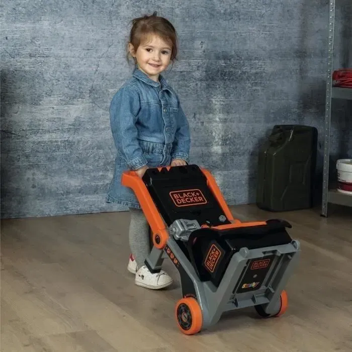 Smoby - Diable Bricolo Jouet d'Imitation 3 en 1 Black+Decker, avec 18 Accessoires (Diable, Etabli, Brouette) - Enfant à partir de 3 ans Smoby - Diable Bricolo Jouet d'Imitation 3 en 1 Black+Decker, avec 18 Accessoires (Diable, Etabli, Brouette) - Enfant à partir de 3 ans