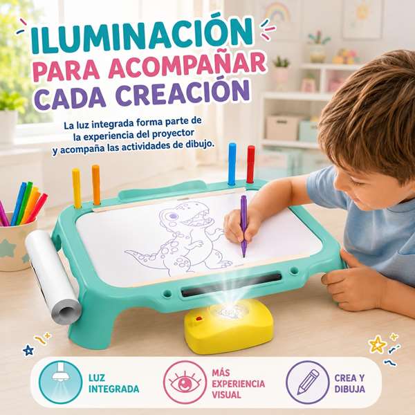 Jugatoys - pequeñ@sartistas Projecteur de dessin 2 en 1 avec accessoires et lumières Jugatoys - pequeñ@sartistas Projecteur de dessin 2 en 1 avec accessoires et lumières