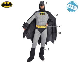 Atosa Déguisement Batman gris adulte noir XL