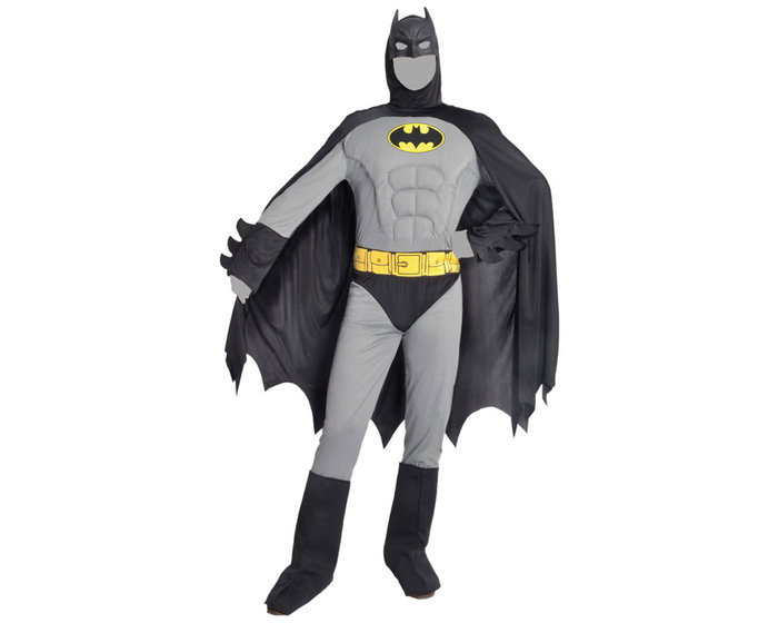 Atosa Déguisement Batman gris adulte noir XL