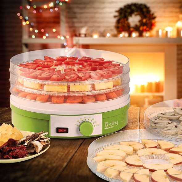 Ariete 616 Déshydrateur Alimentaire avec 5 Plateaux Superposés - Pour Fruits, Légumes, Viandes et Poissons - Système Sain qui Préserve les Nutriments et le Goût