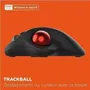 Mobility Lab Souris sans fil Trackball ergonomique pour droitier Noir - Design doux au toucher, navigation latérale, mode économie d'énergie avec récepteurs USB et USB-C