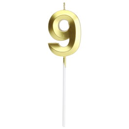 Party Time Bougie Anniversaire Chiffre 9 Or