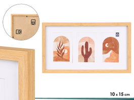 GIFTDECOR Cadre photo 3 photos 10x15 effet bambou