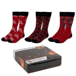 CERDÁ - Pack de 3 paires de chaussettes House of the Dragon pour adulte - Taille unique 40-46