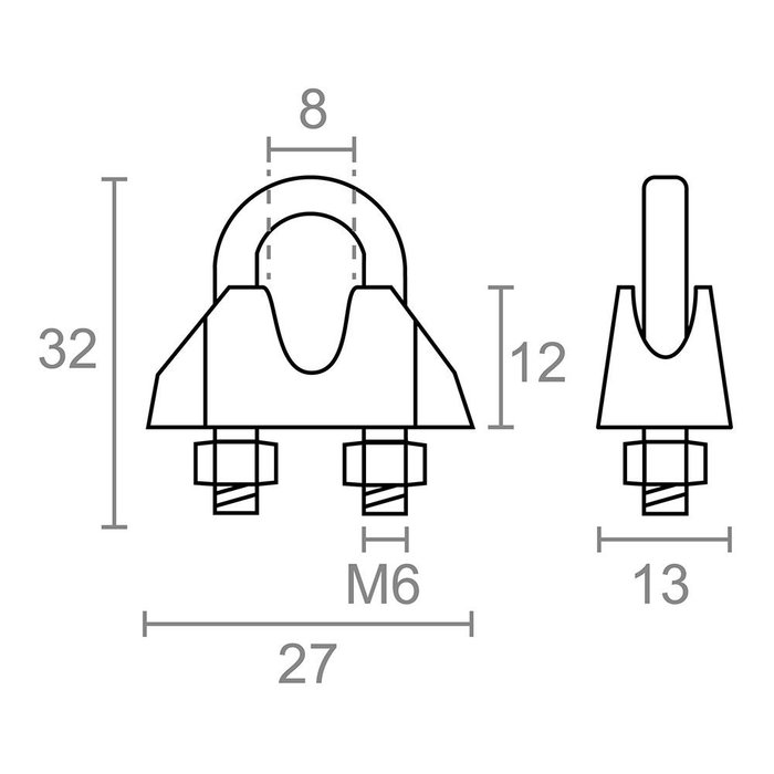 Edm Sujetacable Din-741 sjt01 en acier galvanisé, 2 unités Edm Sujetacable Din-741 sjt01 en acier galvanisé, 2 unités