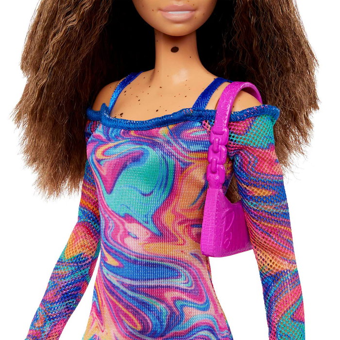Barbie - Poupée Fashionista avec Robe Marbrée - Modèle HJT03 - Mattel