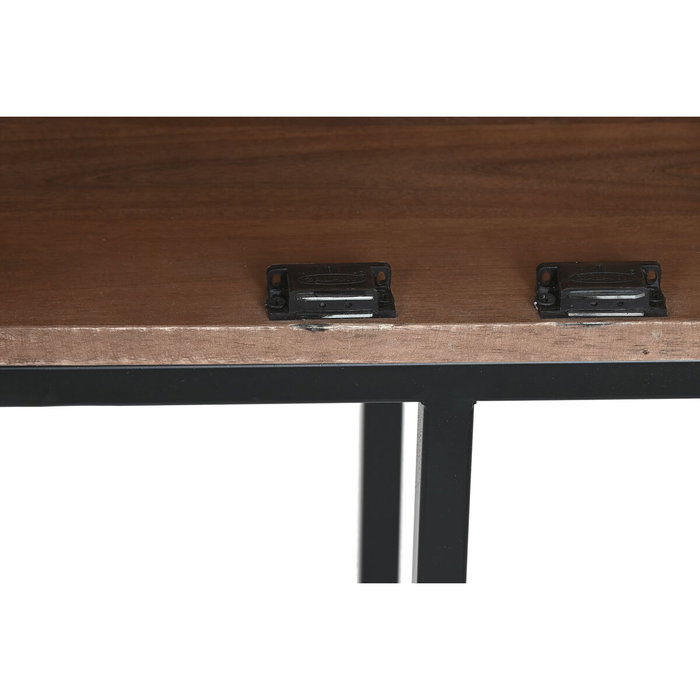 Armoire Home ESPRIT Blanc Noir Métal Bois de manguier 180 x 40 x 160 cm