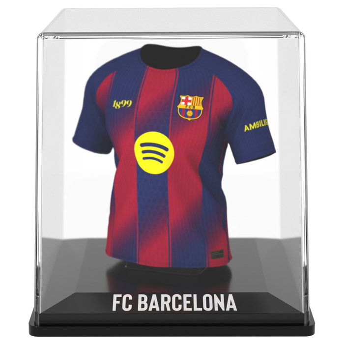 FANCOLLEX Figurine Mini Camiseta FC Barcelona avec étui - 9.5 cm de haut - Vinyle, acrylique et plastique biodégradable