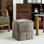 Home Deco Factory Pouf tressé Scott Taupe