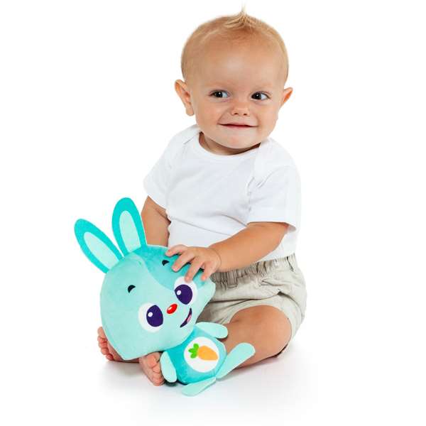 Molto Baby Bunny - Peluche lumineuse avec son et lumière pour bébé dès 6 mois - 7.5 cm - Fonctionne avec piles incluses Molto Baby Bunny - Peluche lumineuse avec son et lumière pour bébé dès 6 mois - 7.5 cm - Fonctionne avec piles incluses