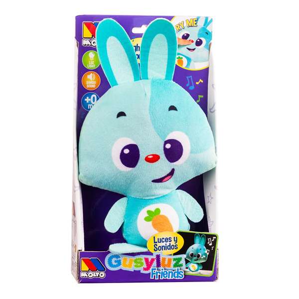 Molto Baby Bunny - Peluche lumineuse avec son et lumière pour bébé dès 6 mois - 7.5 cm - Fonctionne avec piles incluses Molto Baby Bunny - Peluche lumineuse avec son et lumière pour bébé dès 6 mois - 7.5 cm - Fonctionne avec piles incluses