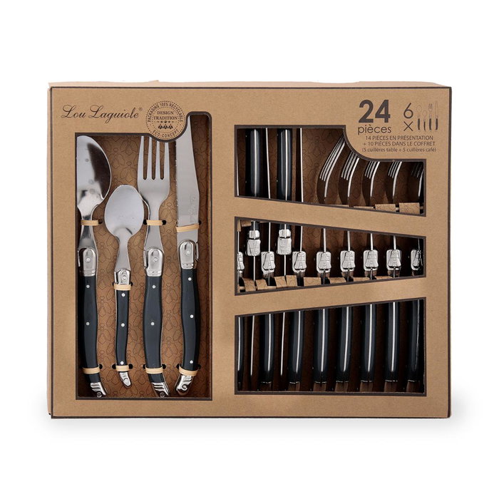 Amefa Set de 24 Couverts Inox avec Manche PP Rustic 18-0-1,5 mm Finition Brillo Amefa Set de 24 Couverts Inox avec Manche PP Rustic 18-0-1,5 mm Finition Brillo