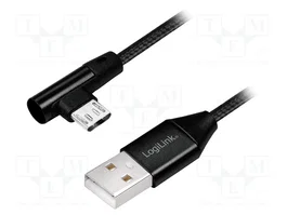 LOGILINK Câble USB 2.0, USB A vers USB B micro angulaire, 1m