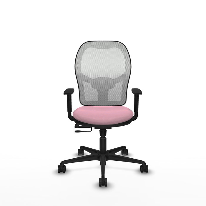 Chaise Jorquera Synchrone/Traslack tissu Rose Maille Blanc Base en nylon noir Accoudoir 1D Sans appui-tête Roulettes 65mm nylon Chaise Jorquera Synchrone/Traslack tissu Rose Maille Blanc Base en nylon noir Accoudoir 1D Sans appui-tête Roulettes 65mm nylon