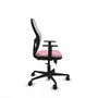 Chaise Jorquera Synchrone/Traslack tissu Rose Maille Blanc Base en nylon noir Accoudoir 1D Sans appui-tête Roulettes 65mm nylon