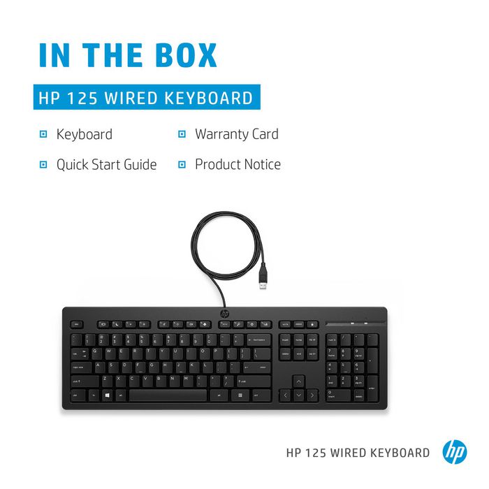 HP 125 Wired Keyboard - ROM HP 125 Wired Keyboard - ROM