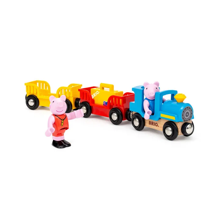 Brio - 36127 - BRIO World Train Peppa Pig - Jouet Train en Bois avec Figurines Peppa et George - Pour Enfants dès 3 Ans