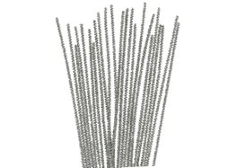 Innspiro Limpiapipas chenille métalliques argentés 3mm x 30cm, 40 unités