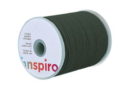 Innspiro Cordon en coton ciré fin vert olive 2,0 mm 100 m