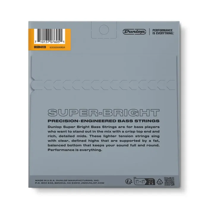 DUNLOPST Jeu de cordes pour basse Nickel Super Bright 5 cordes 40-120