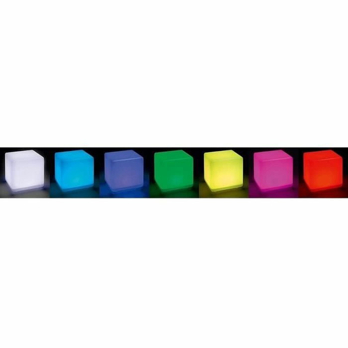 Lumisky Casy C30 Cube solaire lumineux - Tabouret table basse LED blanc et multicolore Lumisky Casy C30 Cube solaire lumineux - Tabouret table basse LED blanc et multicolore