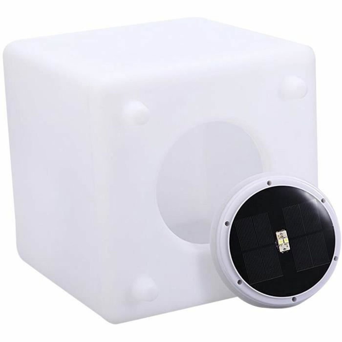 Lumisky Casy C30 Cube solaire lumineux - Tabouret table basse LED blanc et multicolore Lumisky Casy C30 Cube solaire lumineux - Tabouret table basse LED blanc et multicolore