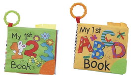 Creaciones Llopis - Livre de bébé 14x14 cm, 2 assortiments chiffres et lettres en tissu polyester