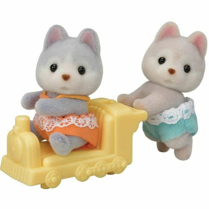 Sylvanian Families Les jumeaux Husky avec locomotive Sylvanian Families Les jumeaux Husky avec locomotive