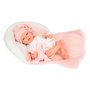 Muñecas Arias Poupée Reborn Bébé Ariel 40 cm avec Peluche, Coussin, Vêtements Rose et Blanc et Accessoires - Certificat d'Authenticité - Réf. 98191