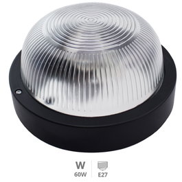 GSC Evolution Aplique ronde en plastique noir E27 60W