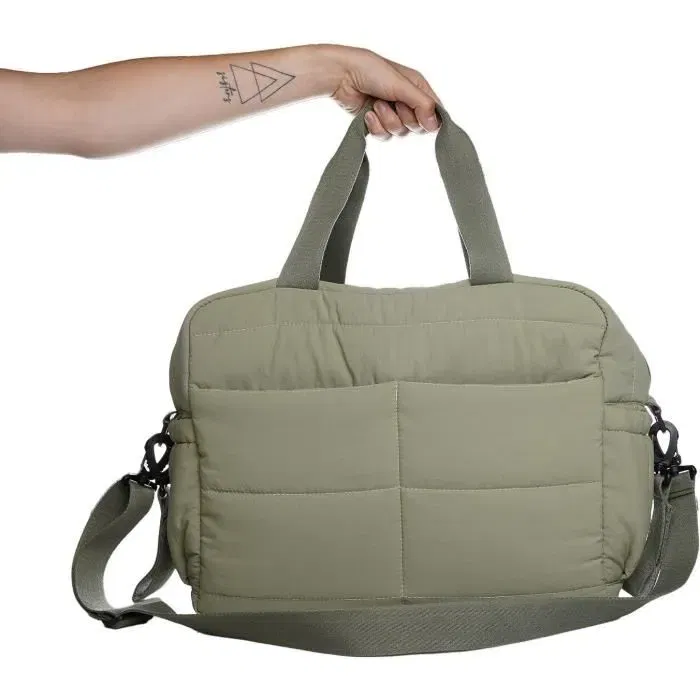 Thermobaby PLUMEA - Sac à langer matelassé, vert cactus, 3 poches isothermes, compartiment principal spacieux, sangle pour poussette, lavable