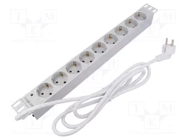 LOGILINK Bloc d'alimentation 9 prises Schuko 230V 16A gris clair 2m