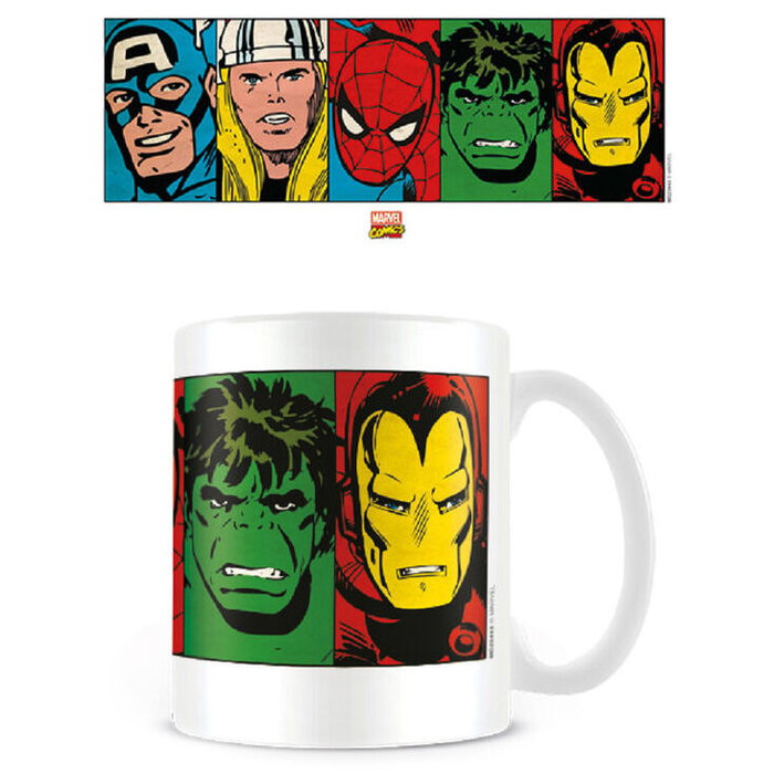 PYRAMID Tasse Avengers Marvel avec motifs de visages, capacité 315ml PYRAMID Tasse Avengers Marvel avec motifs de visages, capacité 315ml