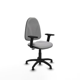 PIQUERAS Y CRESPO Chaise de bureau Algarra, tissu gris clair, accoudoirs 2D